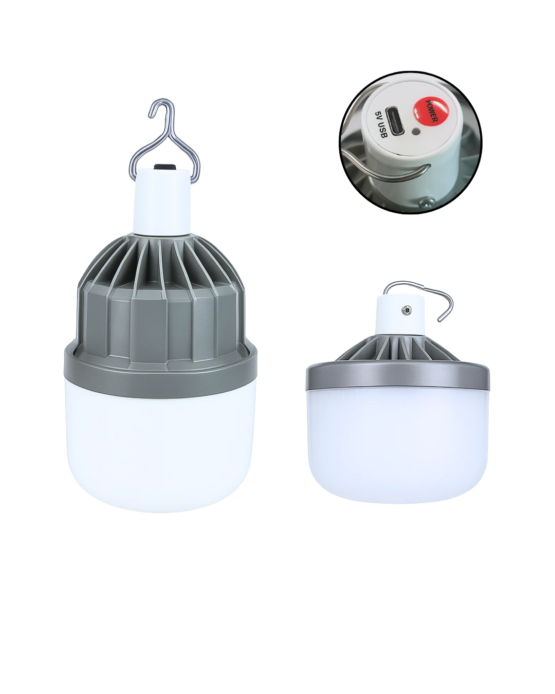 80W Teleskopik Şarj Edilebilir Kamp Ampulü